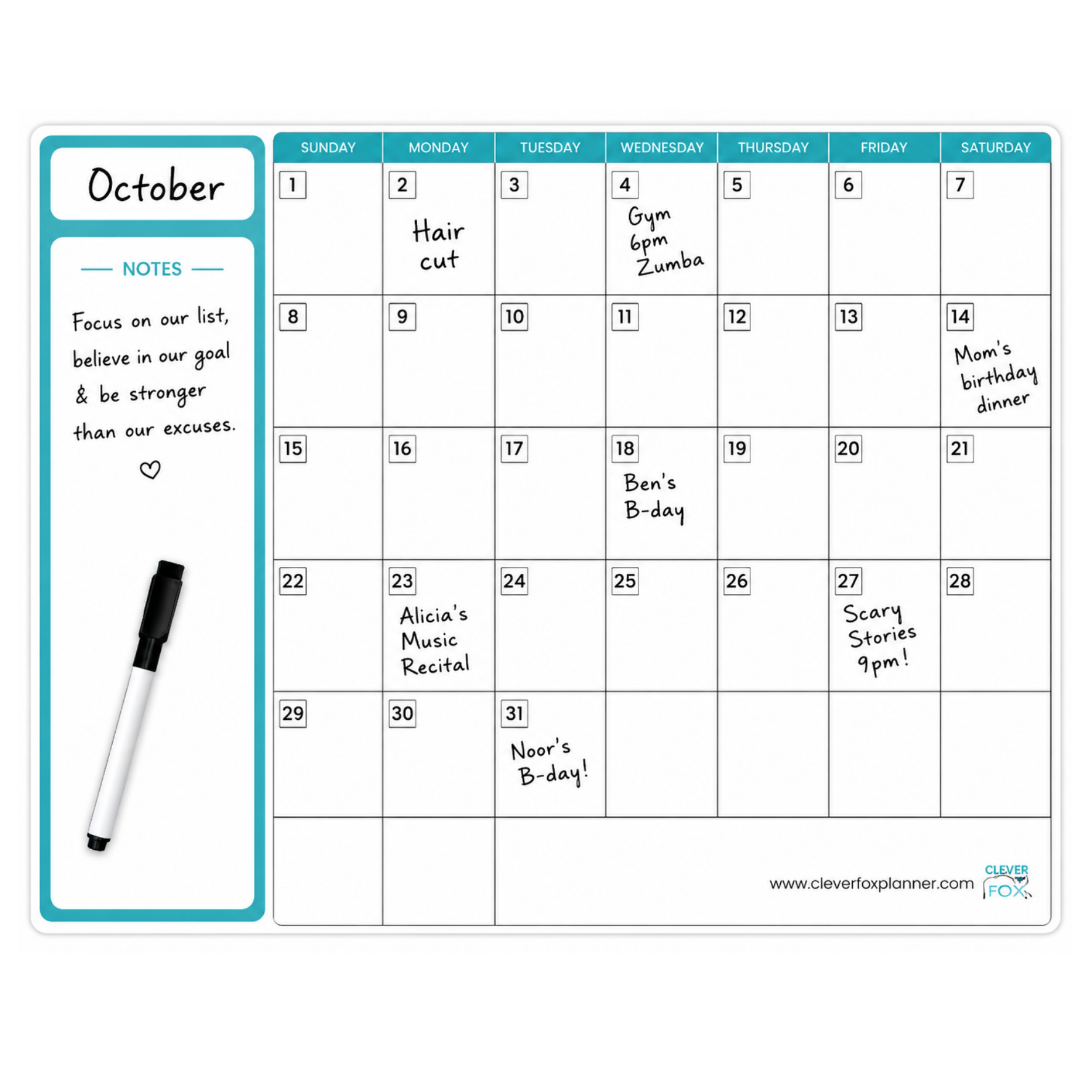 A4 Magnetic Monthly Planner & To-Do List
