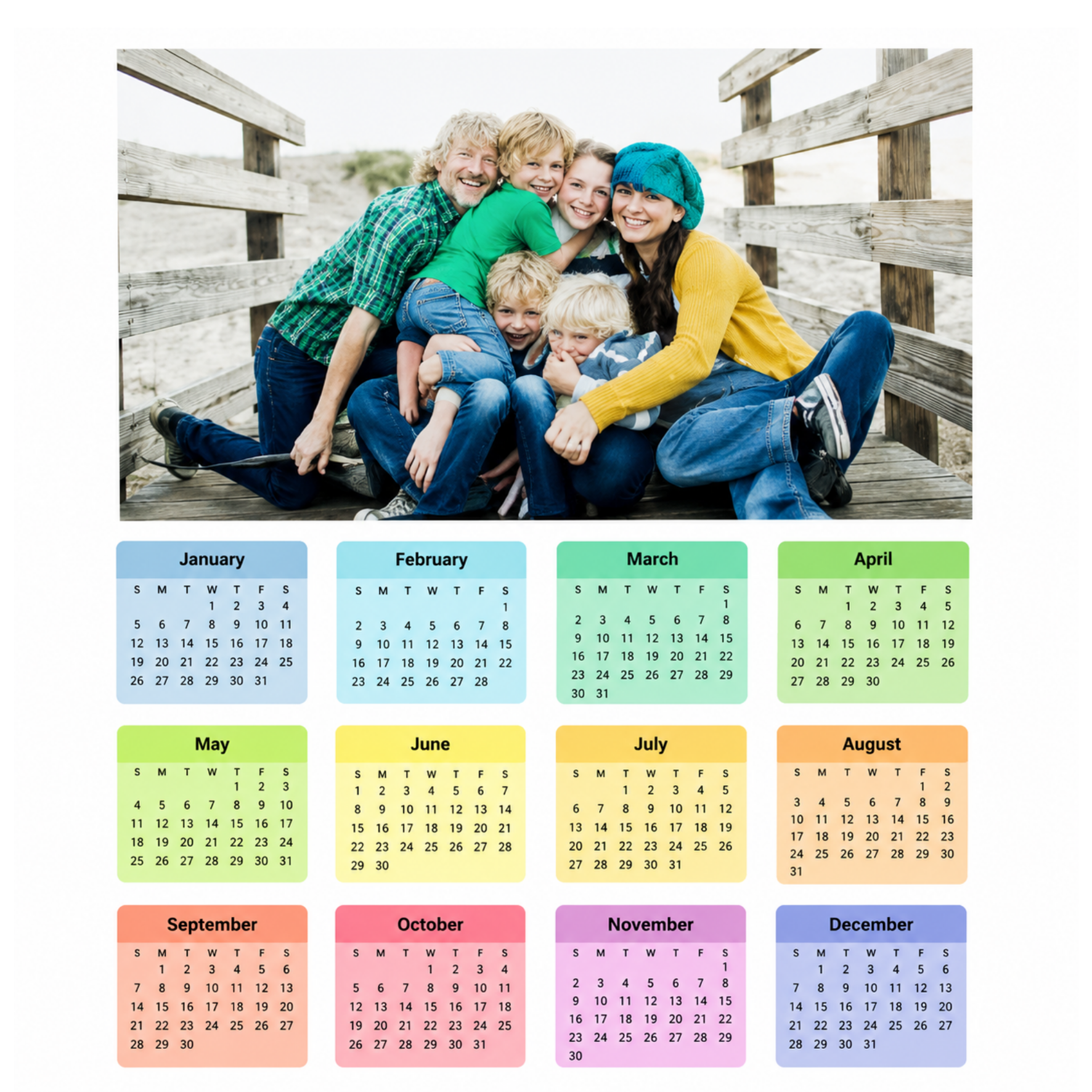 Personalised A4 Calendar Magnet