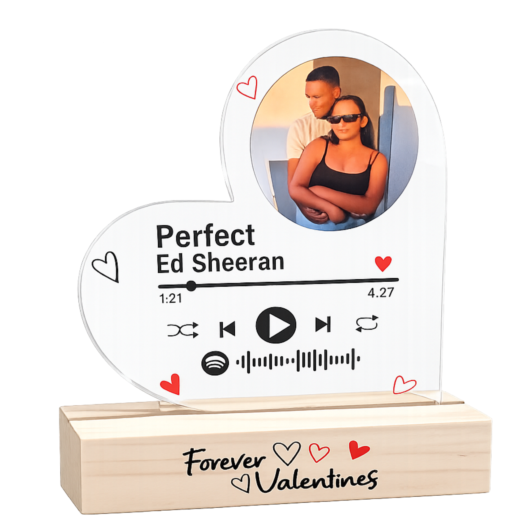 Personalized Perspex Heart-Shaped Stand